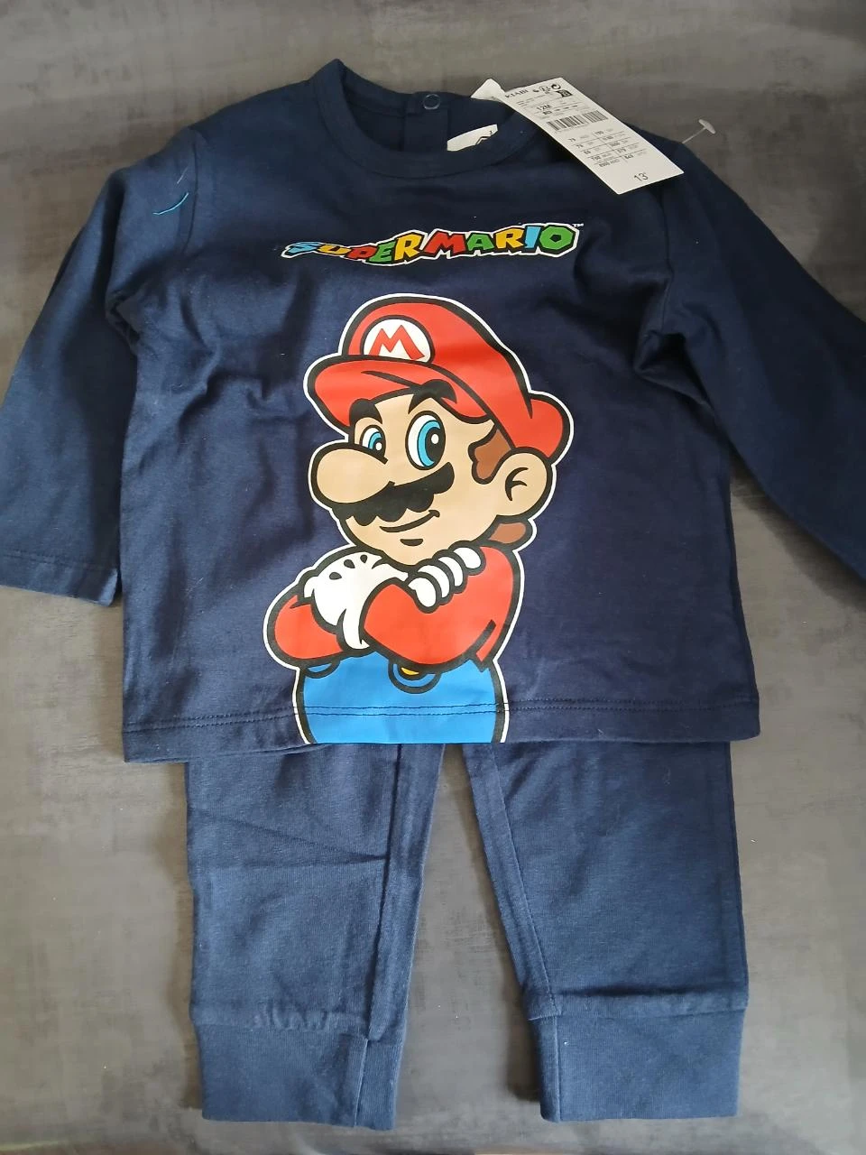 ensemble pyjamas en coton garcon mario bros 73/76 cm 12 mois